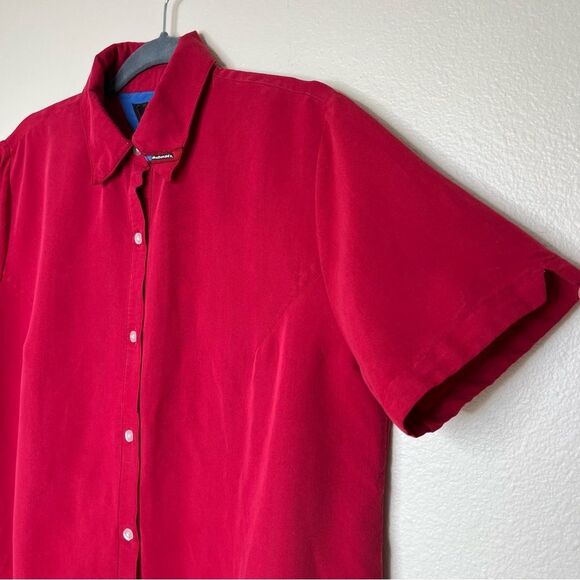 Vintage Crest McDonalds Uniform Shirt Womens Short Sleeve Red Button Down Medium - Picture 14 of 15